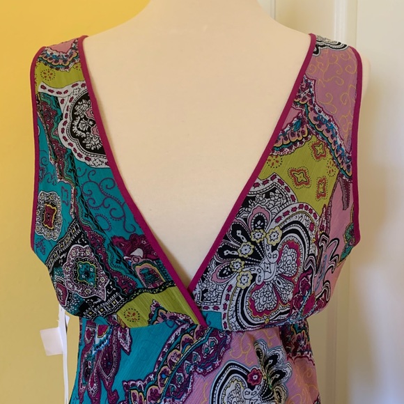 Beautiful paisley midi multi colored sheer layered - Picture 4 of 8